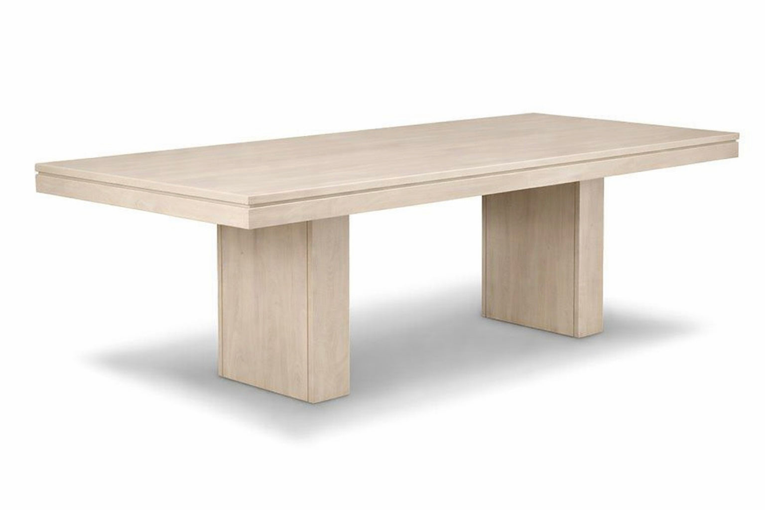 Beige wooden table on a white background