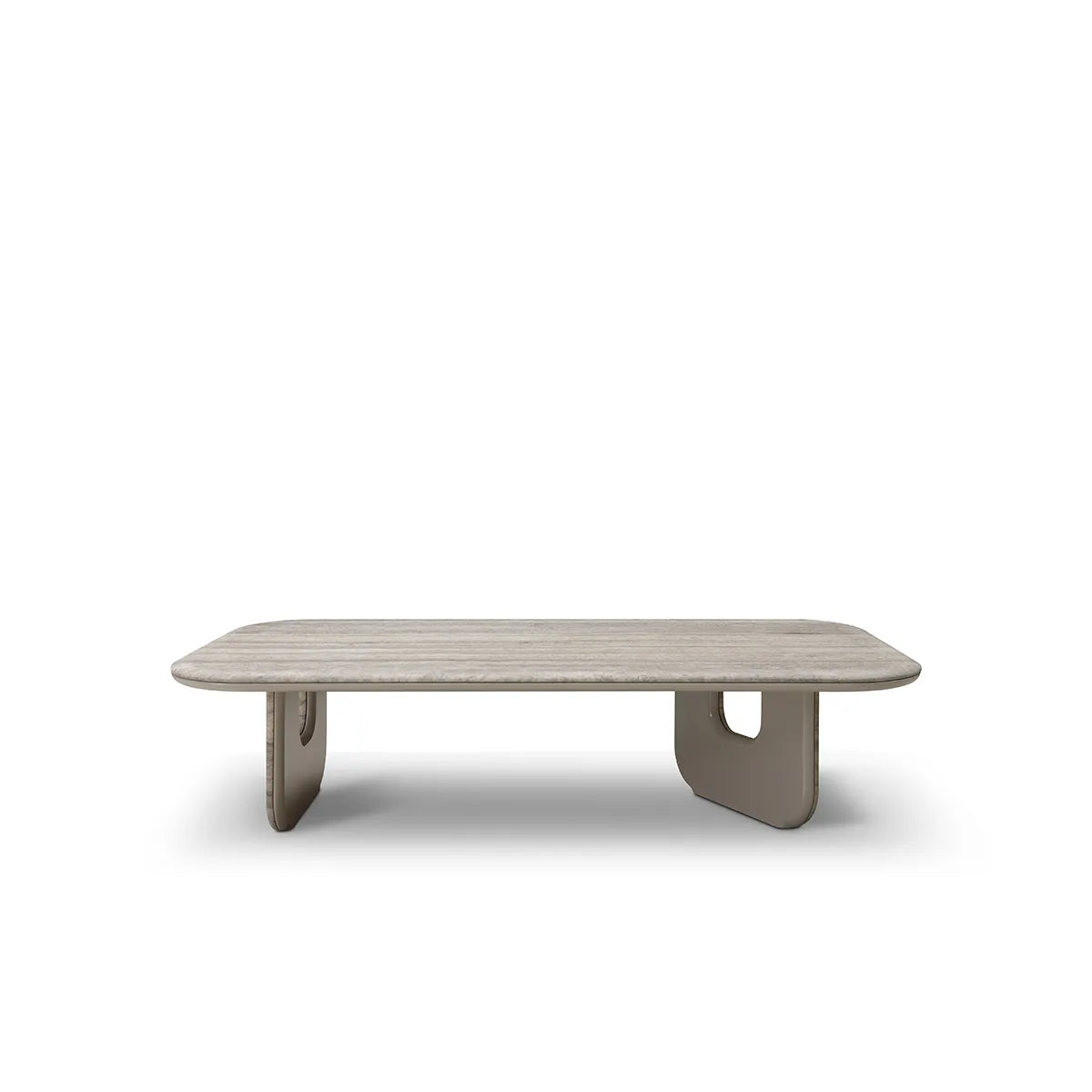 Beige outdoor coffee table on a white background