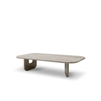 Modern wooden coffee table on a white background