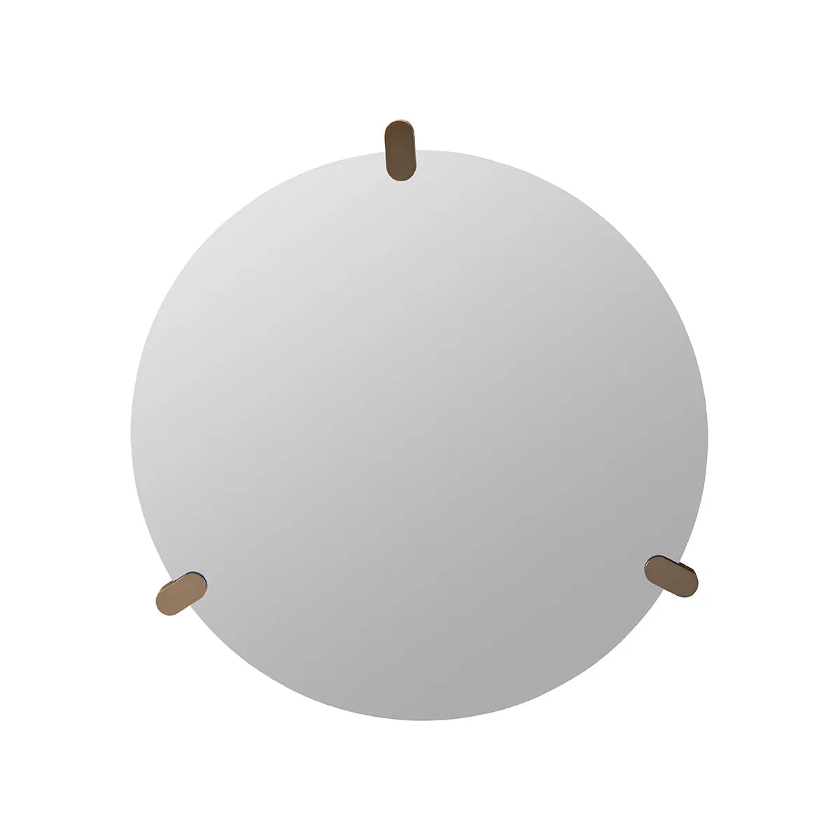 Round white object with brown attachments on a white background