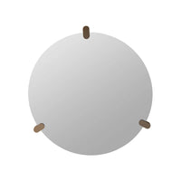Round white object with brown attachments on a white background