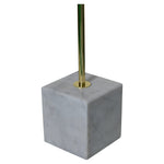 Marble cube with gold base on a white background