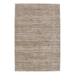 Textured area rug with a neutral color palette on a white background