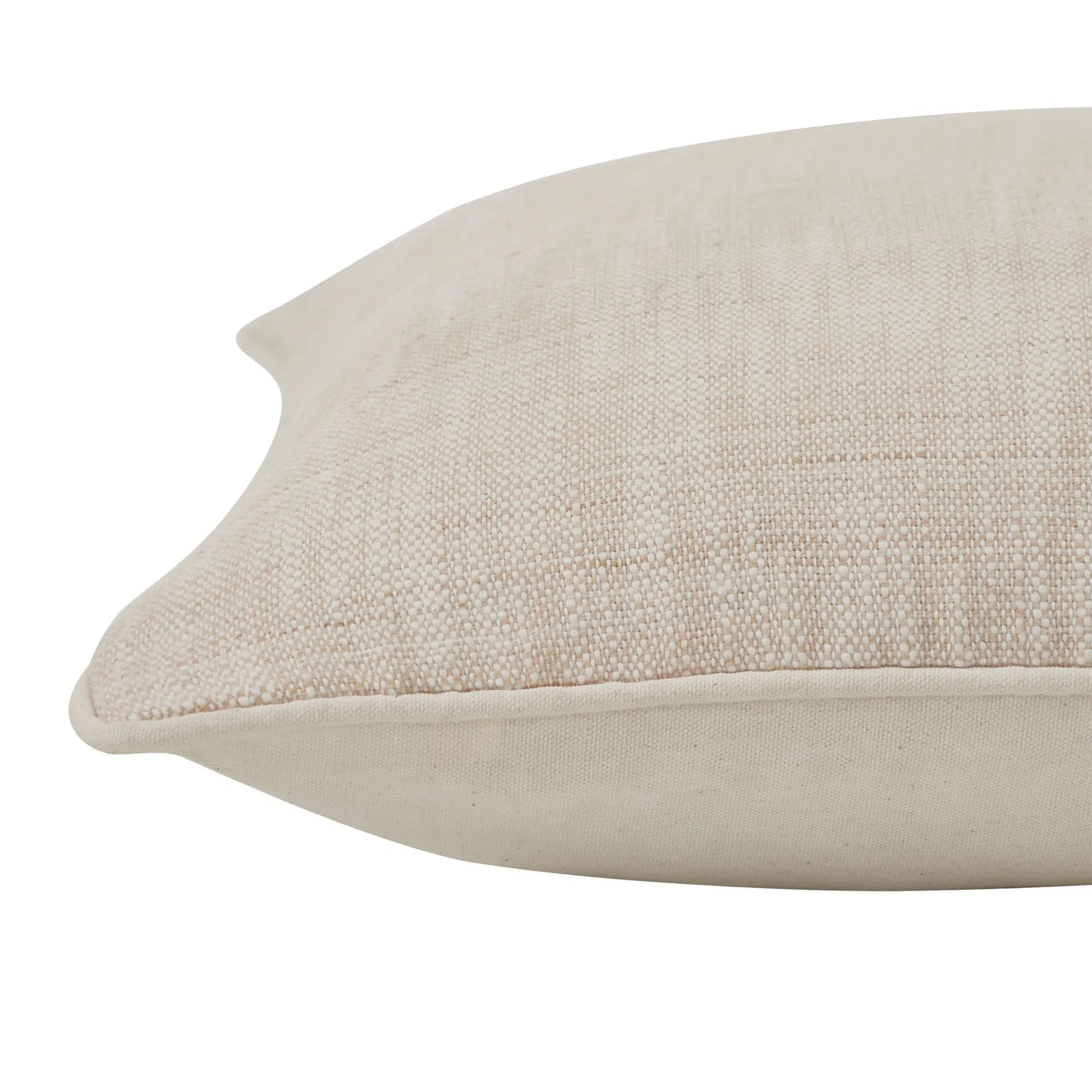 Beige pillow on a white background