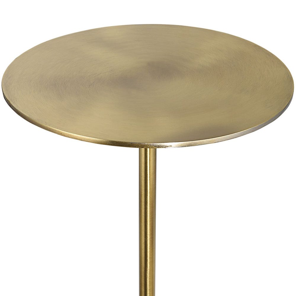 Gold round table on a white background