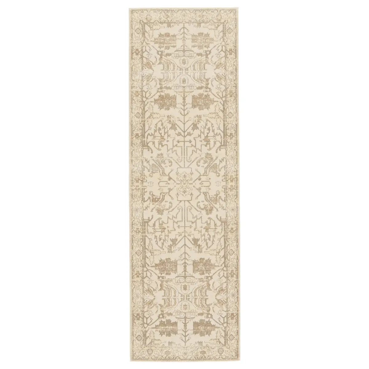 Beige patterned rug on a white background