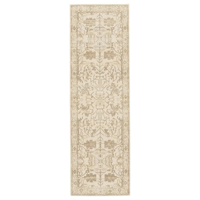 Beige patterned rug on a white background