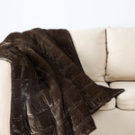 Emily Faux Silk Velvet Box Stitch Throw