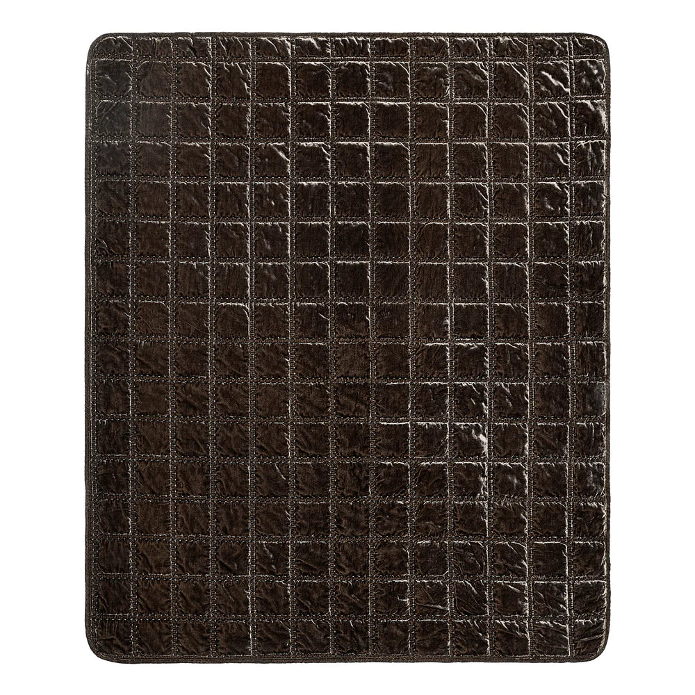 Emily Faux Silk Velvet Box Stitch Throw