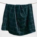 Emily Faux Silk Velvet Box Stitch Throw