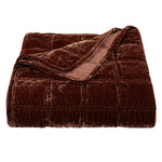 Emily Faux Silk Velvet Box Stitch Throw