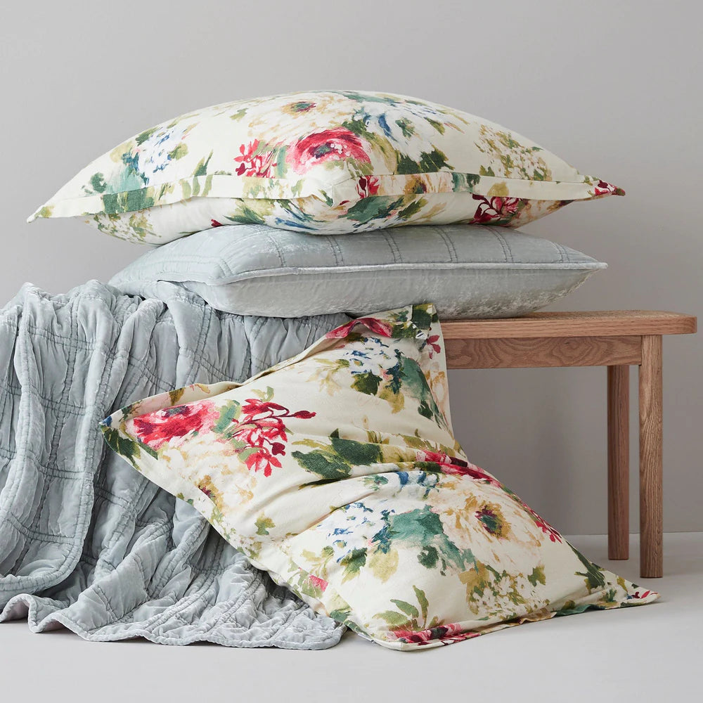 Emily Faux Silk Velvet Box Stitch Throw