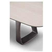 Modern coffee table with a light wood top and dark metal legs on a white background