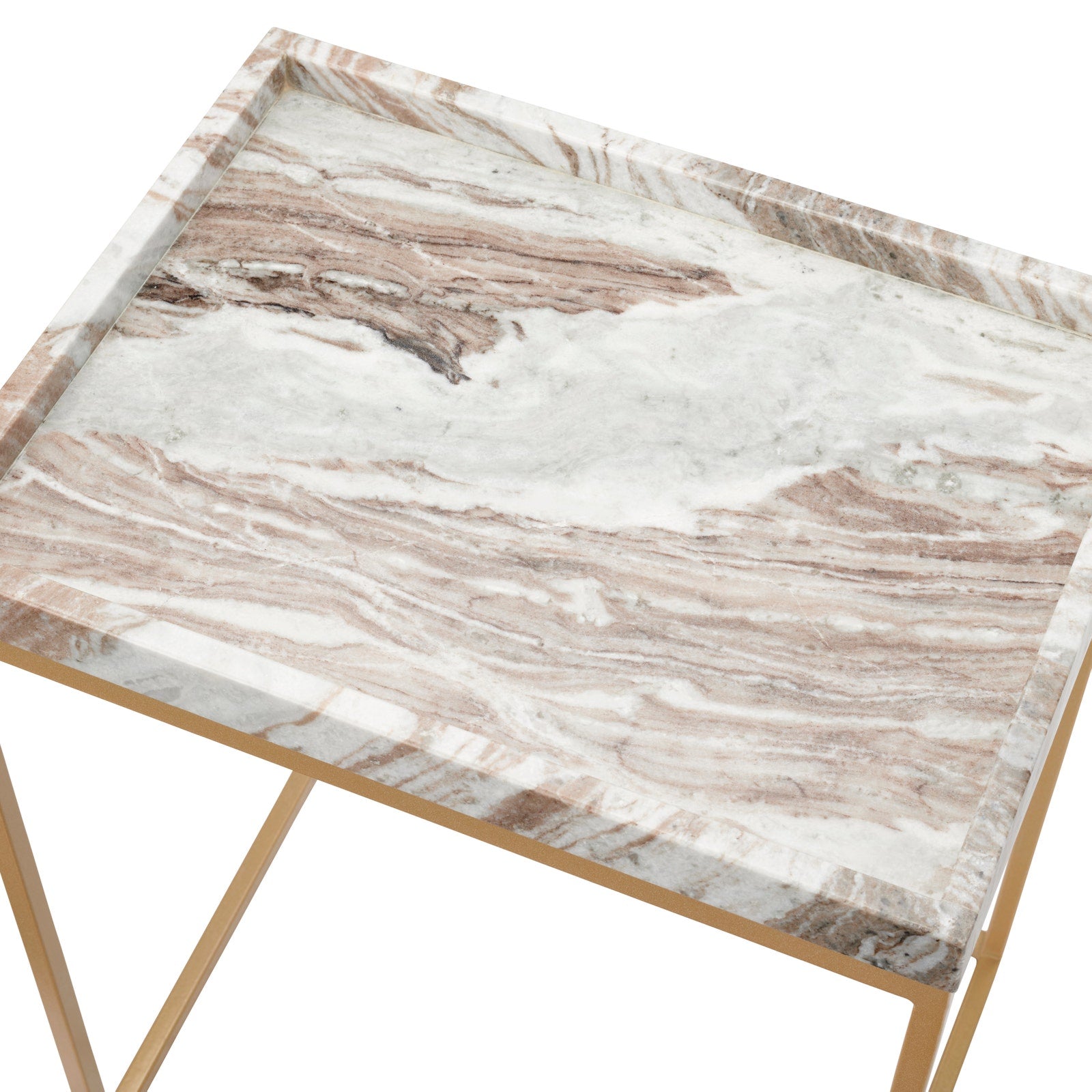 Marble & Brass Raised-Edge Nesting Tables