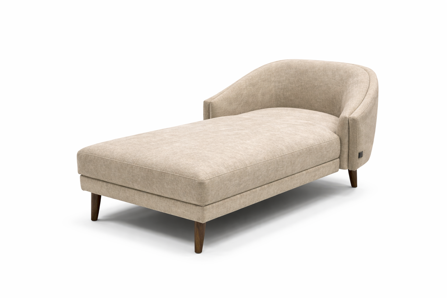 Beige chaise lounge on a white background