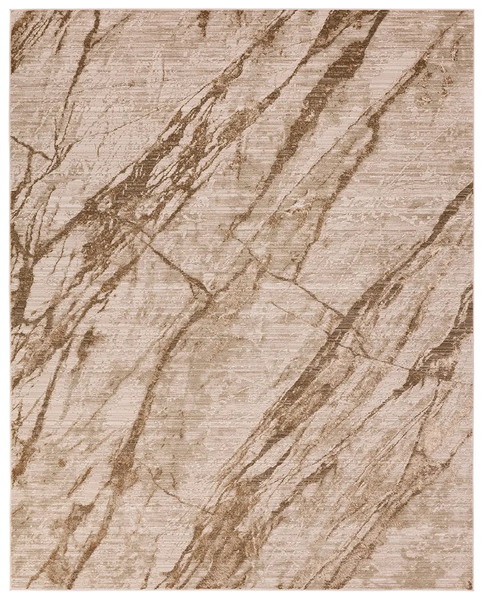 Beige and brown marble-patterned rug