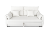 White sofa with cushions on a white background