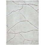 Textured area rug with stone pattern on a white background