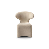 Beige chair with a unique design on a white background