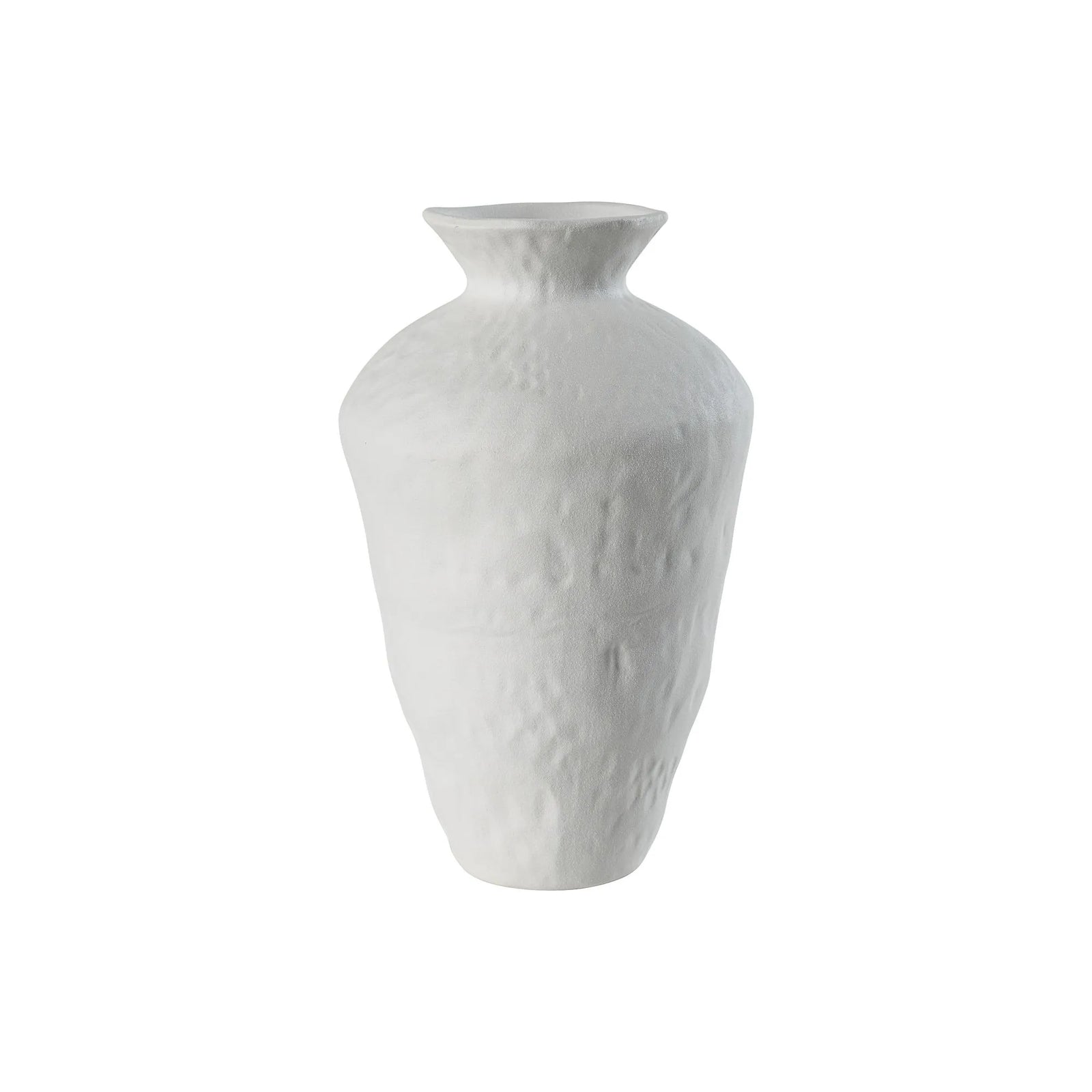 White textured vase on a white background