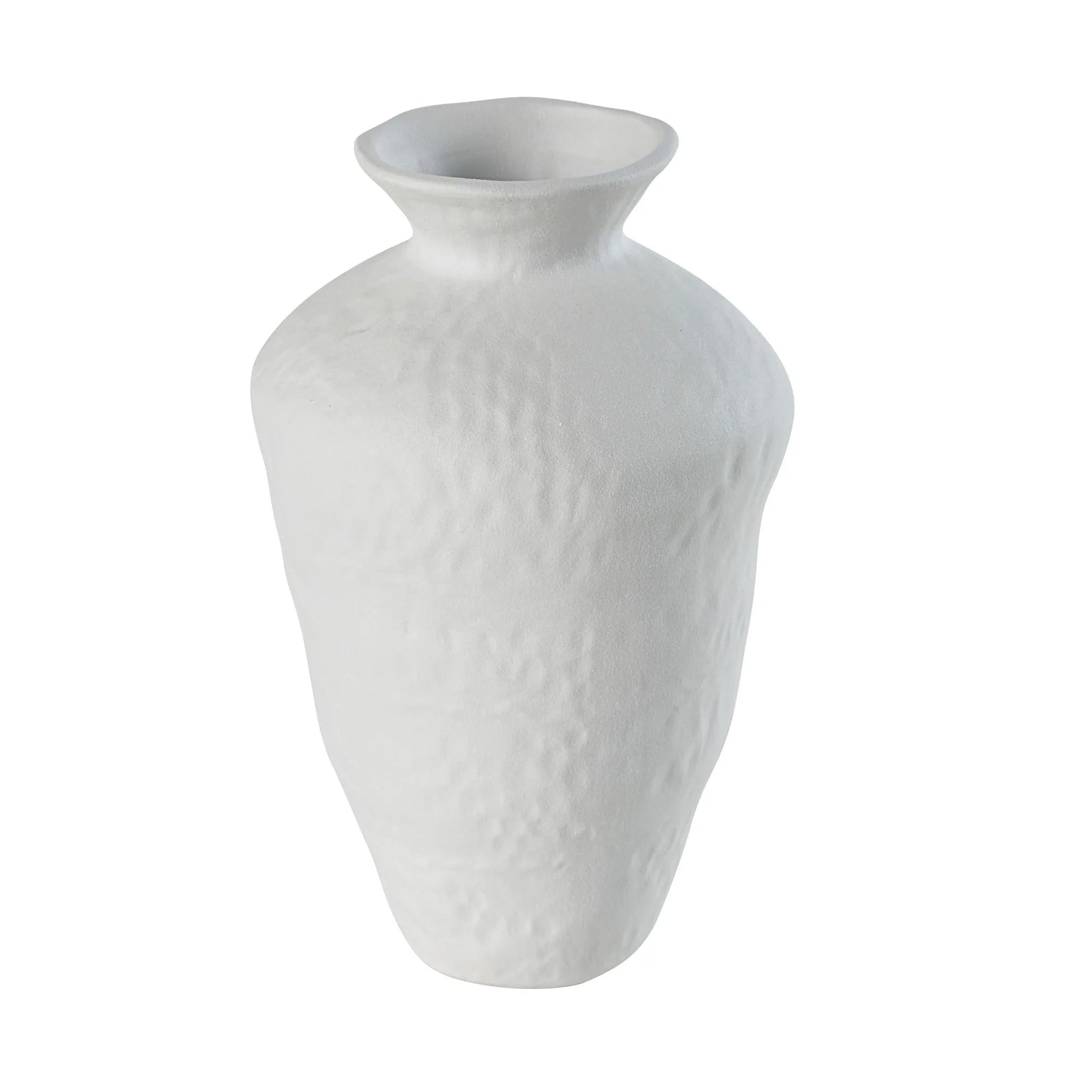 White textured vase on a white background