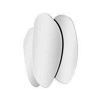 White wall-mounted lamp with a modern design on a white background