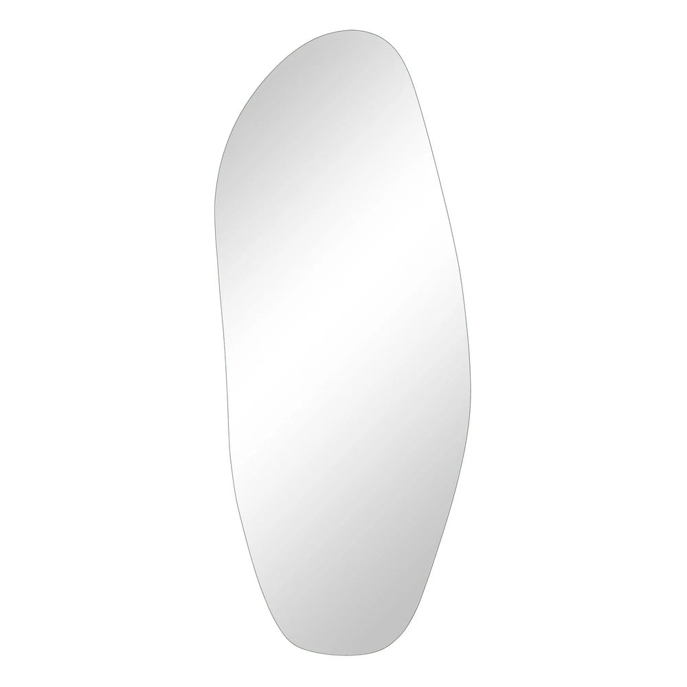 White oval mirror on a white background