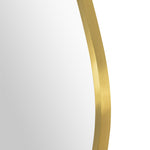Set of three round wall-mounted mirrors with a satin brass finish and a gold border.