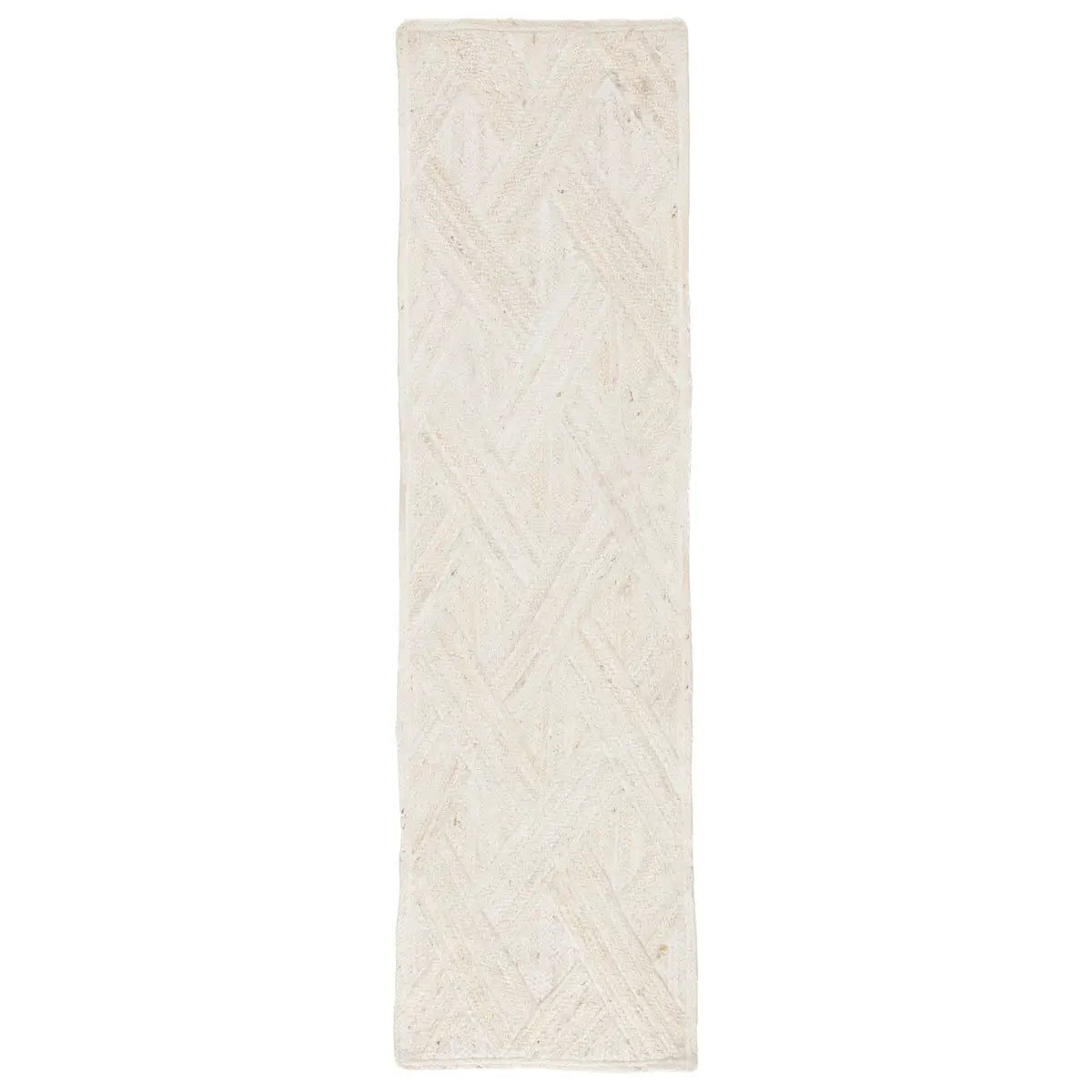 White textured rug on a white background