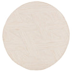 Round beige rug on a white background