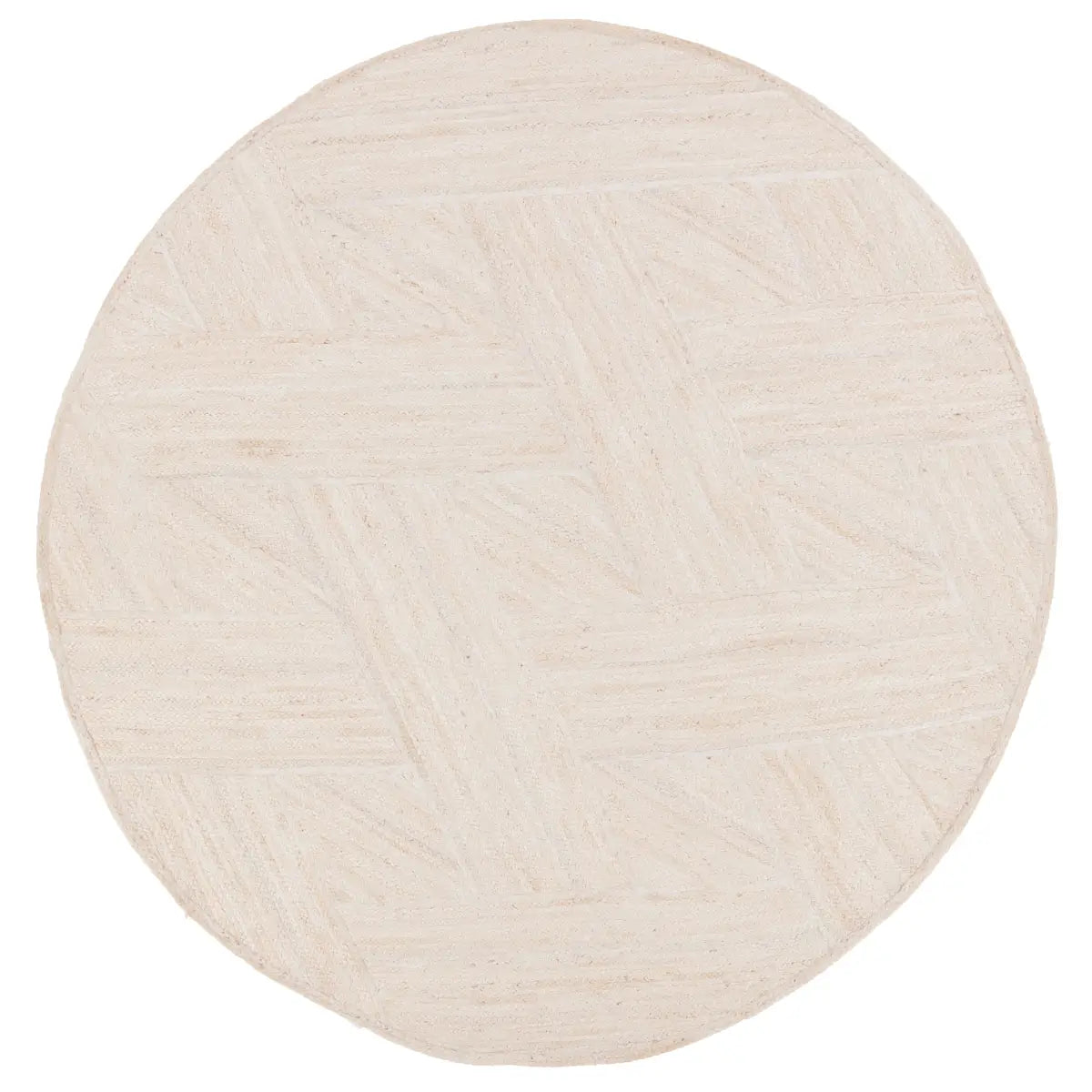 Round beige rug on a white background