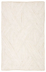 Beige textured rug with a diamond pattern on a white background