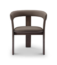 Brown chair with wooden legs on a white background