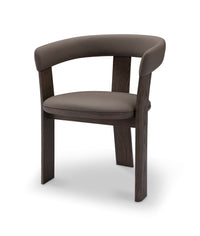 Brown chair with cushioned seat on a white background