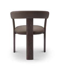 Brown chair with wooden legs on a white background