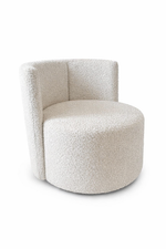 Round, textured chair on a white background