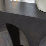 Dark wooden table with a smooth surface
