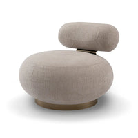 Modern beige chair with a round base on a white background