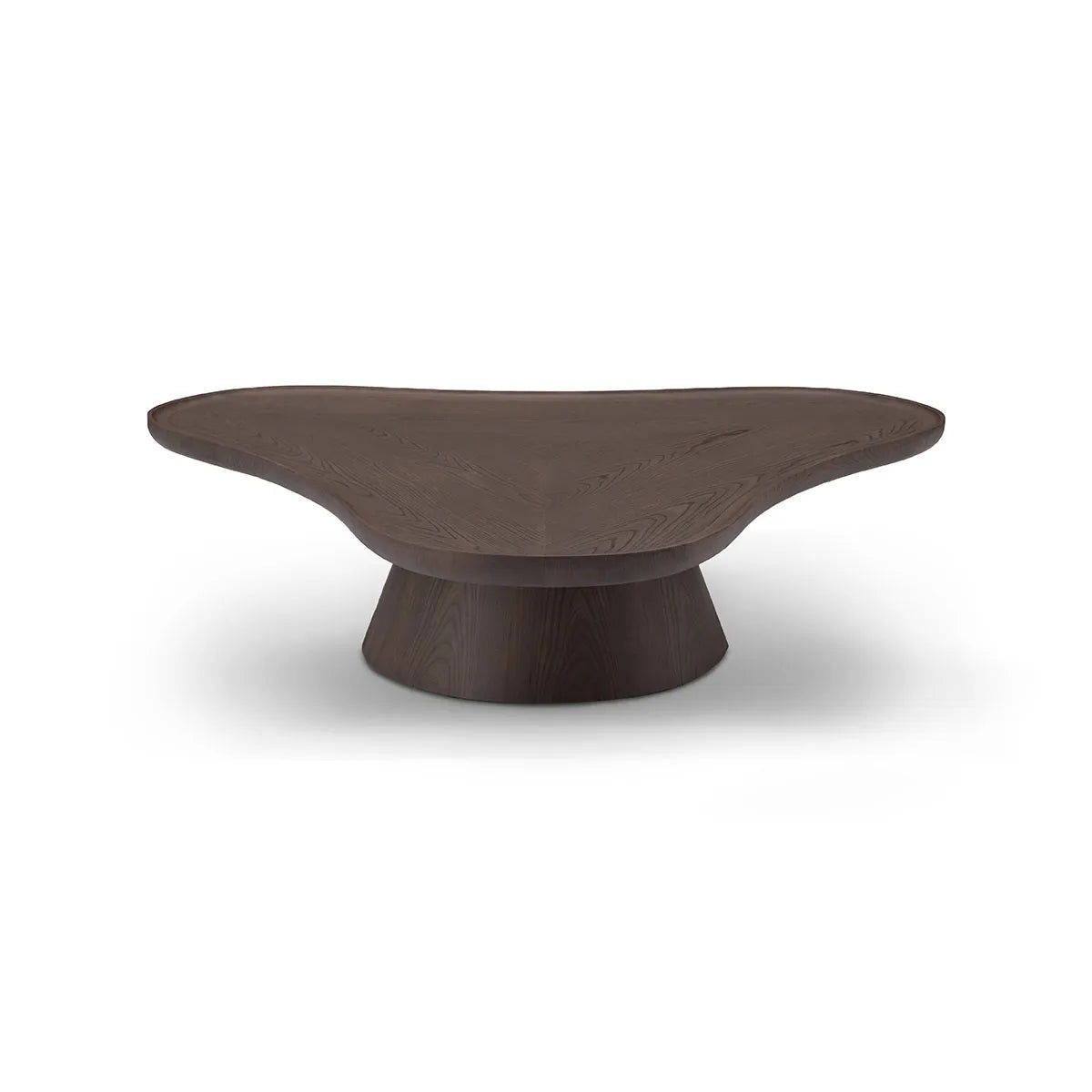 Modern brown coffee table on a white background