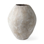 Textured gray vase on a white background