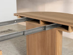 Wooden desk with an extended metal leaf