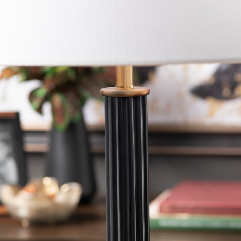 Ophelia Black/Brass Floor Lamp neck