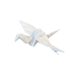 Two origami cranes on a white background