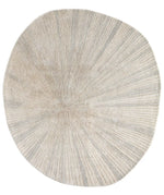 Round rug with a textured pattern on a white background