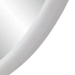 A round mirror with matt white frame with a white backgound