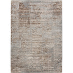 A rectangular area rug featuring a subtle pattern with muted brown and grey tones, suitable for contemporary living or bedroom spaces.