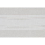 A square-shaped decorative pillow with a double-sided stripe pattern in natural and cream linen colors.