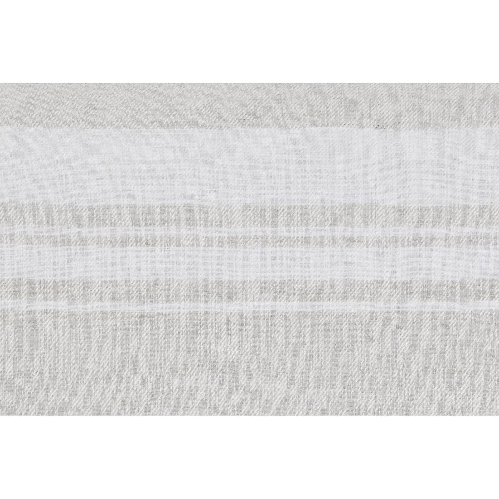 A square-shaped decorative pillow with a double-sided stripe design, featuring a natural and cream color palette.