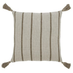 Striped pillow with tassels on a white background