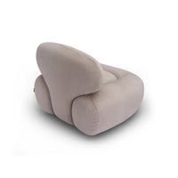 Beige neck pillow on a white background